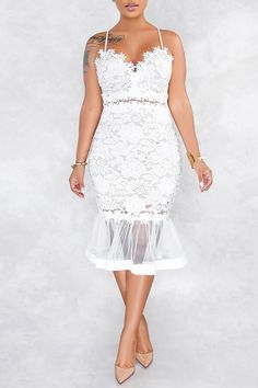 Lovely Sweet Patchwork White Lace Trumpet Mermaid DressLW | Fashion Online For Women | Affordable Women's Clothing | LovelyWholesale - LovelyWholesale.com Fishtail Midi Dress, Mermaid Midi Dress, Kacey Musgraves, Vogue Dress, Dress Sleeve Length, Perfect Prom Dress, Womens Floral Dress, Lace Dresses, Dresses Lace