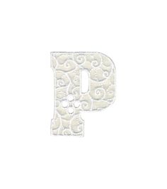 the letter p is made out of white fabric