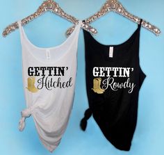 Bachelorette Tanks, Gettin Hitched, Lucky In Love, Bachelorette Party Shirts, Party Shirts, White Tank, Bachelorette Party, Womens Tank, Womens Clothing Tops