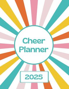 a colorful background with the words cheer planner on it