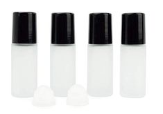 Amazon.com: Frosted Clear Large 30ml Roll On Empty Glass Bottles -Aromatherapy Refillable 1 Oz Glass Roller Ball Roll-On 30 ml Clear Frosted Glass w/Upscale Shiny Black Caps by Grand Parfums (4 Bottles): Health & Personal Care Black Caps, Empty Glass Bottles, Refillable Bottles, Black Cap, Frosted Glass