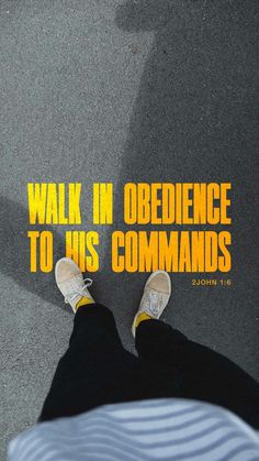 a person standing on the ground with their feet up in front of them and an ad that reads walk in evidence to his commands