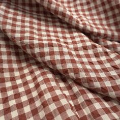 the fabric is red and white checkered