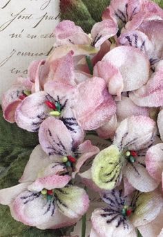 pink and white flowers with green leaves in front of a piece of paper that says congratulations