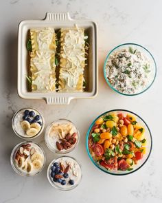 the food is prepared and ready to be eaten on the table for lunch or dinner