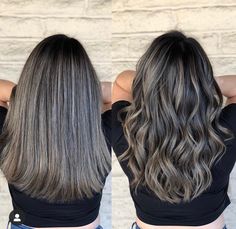 Bayalage For Black Hair, Partial Babylights On Dark Hair, Dark Brown With Ash Highlights, Dark Brown Hair With Ashy Highlights, Smokey Ash Brown Balayage Dark, Ashy Babylights On Dark Hair, Brown Hair Inspo, Brunette Hair With Highlights