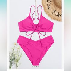 New Without Tags, Came In The Bag Without Tags, Hygiene Strip Still In Place On The Bottoms Pink Tankini, Skirted Tankini, Beach Maxi Skirt, Colorblock Swimsuit, High Cut Swimsuit, Swimming Bathing Suits, Tankini Swim Tops, In The Bag, Hot Pink