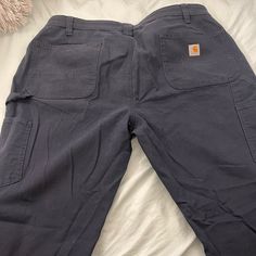 Never Worn (Only Tried On) Really Nice Material- More On The Thinner Side Rather Than Like Men’s Work Pants But It Is Durable Fits Like A 16-18 And Sits Lower Outdoor Full-length Work Pants With Pockets, Carhartt Single Knee Pant, Medium Wash Five-pocket Pants For Workwear, Carhartt Jeans, Carhartt Womens, Carhartt Women, Work Pants, Straight Leg, Really Cool Stuff