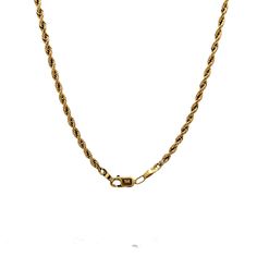 This unisex rope chain necklace is crafted from 14 karat yellow gold, measuring 26 inches in length and 2.15 mm in width. The polished gold chain offers both durability and sleek design, making it a versatile accessory for any jewelry collection. Its simple elegance makes it suitable for both casual or formal occasions, whether layered with other pieces or worn alone. Platinum Rose Gold, Rope Chain Necklace, Sapphire Solitaire, Shop Engagement Rings, Simple Elegance, Rope Chain, Shop Necklaces, Gold Chain, Shop Earrings