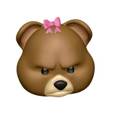 a brown teddy bear with a pink bow on its head