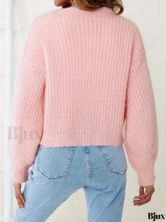 Bjux - Stylish Womens Solid Knit Cardigan with Button-Up Detailing and Long Sleeve V-Neck Sweater Cute V, Cute Fit, Sheer Fabrics, V Neck Sweater, Vneck Sweater, Long Sleeve Sweater, Knit Cardigan, Knitted Fabric, Collar Styles