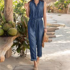 Odette Jumpsuit By Cloth & Stone In Chambray Denim (Navy Blue In Last Two Pics Is Sold Out). So Soft, Draping With Elastic Waist, Two Front Pockets, Roll Hem And Button Front. Self-Tie Belt. Tencel. Machine Wash. Size Xs (0-2), M (8 To 10), L (12-14) And Xl (16-18). 28.5 Inseam. Blue Denim Jumpsuit For The Beach, Blue Denim Jumpsuit For Beach, Casual Denim Jumpsuit For Beach, Sleeveless Denim Jumpsuit For Beach, Sleeveless Blue Denim Jumpsuit For The Beach, Blue Sleeveless Denim Jumpsuit For Beach, Sleeveless Blue Denim Jumpsuit For Beach, Fitted Overalls For Beach, Fitted Beach Overalls