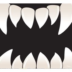 an image of the teeth of a monster's mouth in black and white colors