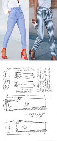 an image of women's pants and shoes in different styles, from the front to the back