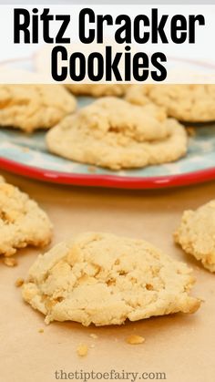 two plates with cookies on them and the words, how to make ritz cracker cookies