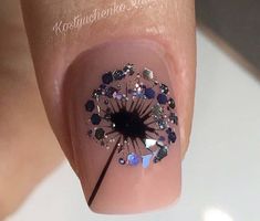 Dandelion Nail Art, Shellac Nail Art, Unghie Nail Art, Top Nails, Nail Design Ideas, Nail Art Designs Videos, Nail Art Videos, Nail Swag, Top Nail