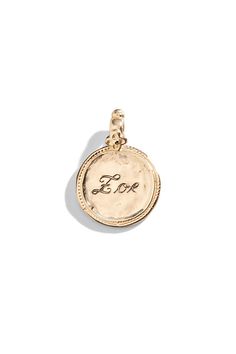 Please note that all sales are final. Intricate beading surrounds this gold relic charm. Personalize this coin with up to five characters to create an instant heirloom. Three Sisters Jewelry’s personalized charm collection is one of everyday luxe. Three Sisters Jewelry designs for free-spirited women who seek subtle statement pieces that are uniquely their own. Every custom-crafted piece is a celebration of effortless style, personal history, and that which is intangible. Three Sisters Jewelry seeks to elevate the everyday with jewelry that can be worn from day into night and cherished as modern heirlooms. Important Customization Information: Charm may be personalized on the front and back with up to 5 characters. A Three Sisters Jewelry representative will reach out via email to confirm d Three Sisters Jewelry, Sisters Jewelry, Sister Jewelry, Charm Collection, Initial Gifts, Personal History, Three Sisters, Jewelry Beaded, Accessories Jewelry Necklace