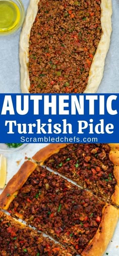 an authentic turkish pie is shown with the title in the middle and bottom right corner