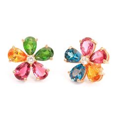 Flowers Stud Earrings Colorful Gemstone  #sillyshiny #gold #jewelry #unique #rings #diamond #uniquerings #engagement #sillyshinydiamonds Unique Gold Rings, Gemstone List, Earrings Colorful, Peridot Stone, Stud Earrings For Women, Colorful Earrings, Unique Diamonds, Flower Earrings Studs, Lovely Earrings