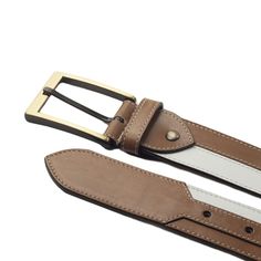 Dtown Marseille Belt - Q by QS Designer White Leather Belts, Modern White Formal Belt, Modern White Belt For Formal Occasions, Designer Brown Leather Belt, Classic Leather Belt With Leather Trim, Belts Men, Mens Summer Shoes, Men's Belt, Leather Products