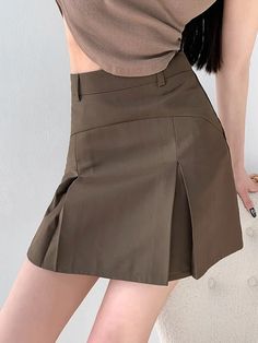 Material: Polyester Color: Grey, Black, White, Coffee Size: S, M, L, XL Unit: CM Waist Hip Length S 66 84 29 M 70 88 29 L 74 92 30 * 1cm ≈ 0.3937 inchNote: There may be 2-3cm error due to manual measurement. If you need size help, please drop us a message, we'd love to help. Office Lady Short Bottoms For Spring, Short Spring Bottoms For Office Lady, Fitted Mini Skirt For Office In Summer, Office High Waist Solid Color Mini Skirt, Fitted Summer Office Bottoms, Fitted Office Lady Bottoms For Summer, Brown Fitted Mini Pleated Skirt, Fitted Pleated Skirt For Office In Spring, Spring Office Pleated Skirt