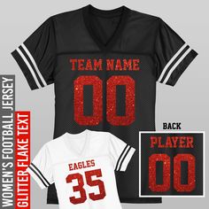 an american football jersey with the number 35 on it and two matching jerseys for each team