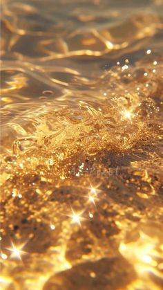 the water is golden in color and it looks like something out of an actual photo