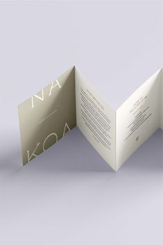 an open folded brochure with the word aon on it's side