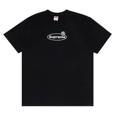 Supreme Warning Tee Shirt Black Fw22 Size L Classic Black Top With Graphic Print, Classic Black Tops With Logo Print, Black Logo Top With Short Sleeves, Black Sporty Shirt With Logo Print, Sporty Black Shirt With Logo Print, Black Short Sleeve Tops With Logo, Sporty Black Tops With Logo, Classic Logo Print Shirt For Streetwear, Classic Logo Print Streetwear Shirt