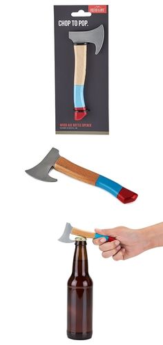 Product Description: Every good lumberjack knows it's important to stop and chop to pop a bottle or two. A sturdy beech wood handle and easy-to-use stainless-steel opener make this axe bottle opener the perfect tool to chop any cap off a cold one. Timber!PLEASE NOTE: This item cannot be shipped to Canada. Cheers Theme, Flute Glasses, Holiday Favors, Halloween Favors, Cake Accessories, Sand Ceremony, Personalized Favors, Personalized Cups, Personalized Labels