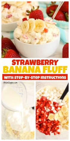 strawberry banana fluff with step - by - step instructions is an easy and delicious dessert