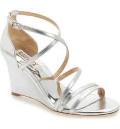 Silver Outfits, Strappy Wedges, Wedge Sandal, Sandal Women, Gold Leather, Metallic Leather, Shoe Brands