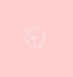 a white clock on a pink background