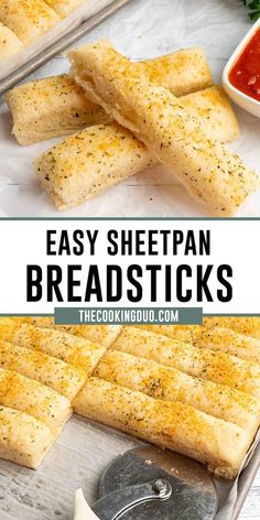 easy sheet pan breadsticks are the perfect side dish for any meal