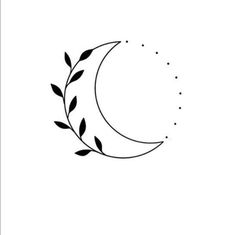 a crescent with leaves on it