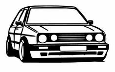 a black and white drawing of a car