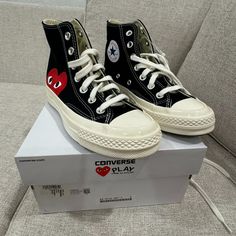 New In Box New Converse X Play Comme Des Garon Hi-Top All Stars Size 5 Womens (3 Uk) Converse Play, Dream Core, Converse Chucks, Play Comme Des Garcons, Shoe Ideas, New Converse, Hi Top, Womens Converse, Comme Des Garcons