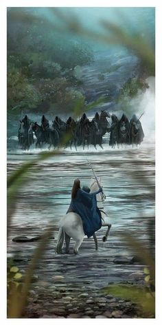 a man riding on the back of a white horse next to a bunch of horses