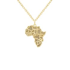 The beautiful continent of Africa is the second-largest and second-most populous continent - represent your heritage or the love of the area by wearing this dainty pendant with the map of Africa. Product Information Metal Type: 10k or 14k Yellow/Rose/White Weight: 10k - 1.7 g | 14k - 1.8 g SKU: TKM1125A @page { margin: 0.79in } P { margin-bottom: 0.08in } Yellow Gold Pendant Necklace As Souvenir, Gold Pendant Necklace As Souvenir, Engraved Pendant Necklace Souvenir, Africa Continent Map, Continent Map, Africa Continent, Map Of Africa, Africa Map, Dainty Pendant