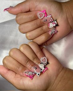 Weak Nails, Hard Nails, Colored Acrylic Nails, Girly Acrylic Nails, Cute Acrylic Nail Designs, Cute Gel Nails