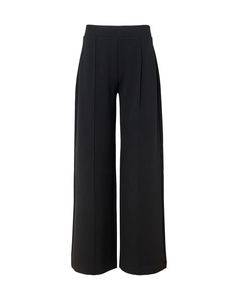 DEREK LAM 10 CROSBY Tempest wide leg knit trouser black Elegant Ribbed Pants For Fall, Ribbed Wide-leg Workwear Pants, Ribbed Wide-leg Pants For Work, Stretch Ribbed Pants For Work, Elegant Stretch Ribbed Pants, Chic Wide Leg Ribbed Pants, Elegant Ribbed Stretch Bottoms, Full-length Ribbed Pants For Workwear, Chic Full-length Ribbed Wide Leg Pants