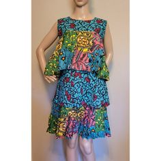 Nwot Woman's Sz S Elleleroske 3 Tiered Ruffled Sleeveless Cotton Floral Print Dress. Each Ruffle Makes A Complete Circle. The Dress Has A 21" Zipper In Back. All Measurements Are Approximate. Shoulders: 14" Pit-Pit: 17" Bust: 32" Length: 35" Thank You For Stopping By. If You Have Any Questions About This Item, Please Contact Me. All Measurements Are Approximate. Please View Pictures As They Are A Part Of The Description. Returns Must Be In The Same Condition As When Shipped. Immediate Payment Is Blue Sleeveless A-line Dress With Ruffles, Blue Cotton Sleeveless Dress With Ruffles, Blue A-line Sleeveless Dress With Ruffles, Multicolor Sleeveless Mini Dress With Ruffle Hem, Fitted Multicolor Dress With Ruffle Hem, Multicolor Fitted Peplum Dress, Blue Tiered Sleeveless Dress For Spring, Blue Sleeveless Mini Dress With Ruffles, Tiered Sundress Sleeveless Dress