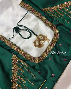 Floral Work Blouse 💚🍃 Sari Work Blouse Designs, Silk Saree Aari Work Blouse Designs Simple, New Model Maggam Work Blouse Designs, Indian Bridal Blouse Designs, New Aari Work Blouse Designs, Blouse Designs Work, Back Neck Blouse Designs, Floral Work Blouse, Ikat Blouse Designs