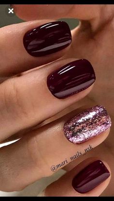 Nail Hacks, Natural Nail Polish, Classy Nail Designs, Valentine Nails, Modern Nails, Her Nails, Simple Summer, Burgundy Nails