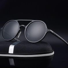 Theo Sunglasses-baagr.myshopify.com-Sunglasses-BOJONI Sunglasses Ideas, Tech Watches, Round Sunglasses Vintage, Sunglasses Polarized, Vintage Eyewear, Retro Sunglasses, Eyewear Accessories, Black Case, Grey Lenses