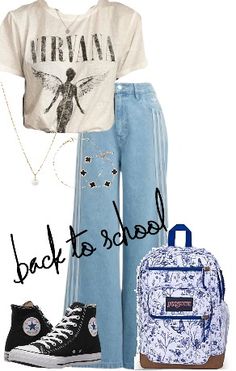 back to school Outfit | ShopLook Nirvana Shirt, Back To School Outfit, Shirt Png, Women Lifestyle, Back To School Outfits, School Outfit, Denim Pants