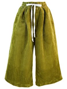 Zevelyn Jean Stacee Cropped Pant STACEE CROPPED PANT Green Gold Drawstring Waistband, British Indian, Cropped Pants, Custom Fit, Green And Gold, High Waisted, Pants