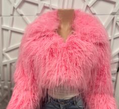 Furry Crop Coat (pink) – Shop Therapy STL Aliyah Core, Crop Coat, Core Outfits, Rave Fits, Celtic Goddess, Pink Shop, Cropped Coat, Cover Girl, Christmas Photoshoot