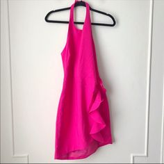 Nwt- Likely Fraya Hot Pink Mini Dress With Side Ruffled Detail. Stunning Color And Shape. My Favorite Dress Thus Far. Was Upset It Didn’t Fit Me- Sold Out Everywhere Strapless Sheath Dress, Rush Outfits, Hot Pink Mini Dress, Navy Blue Mini Dress, Halter Cocktail Dress, Hot Pink Dress, Picnic Dress, Mini Sheath Dress, Pink Mini Dress