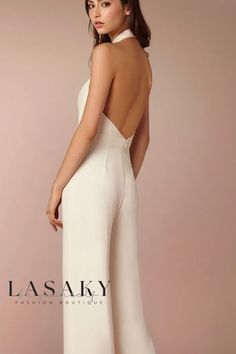 Lasaky - Elegant Womens Gown Jumpsuit featuring a Sophisticated Halter Neckline Evening Jumpsuit, Halter Neckline, Formal Gowns, Long Pants, Dressmaking, Halter Neck, Jumpsuit, High Waisted